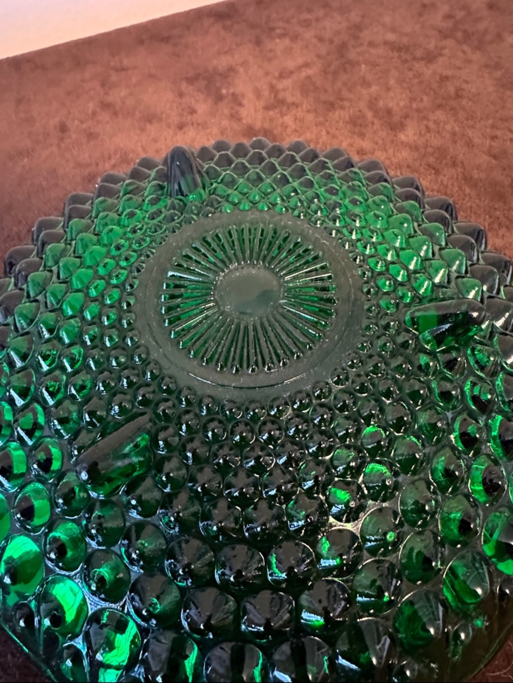 Anchor Hocking Emerald Green Bubble Bowl Candy Dish Depression Glass 6 3/8” - Picture 8 of 8